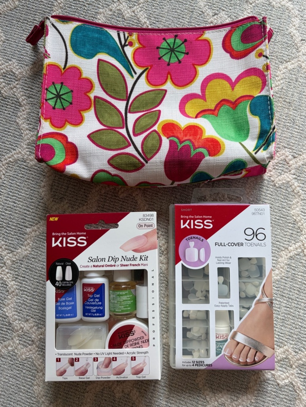 Kiss Salon Dip Nude Kit and Full Cover Toenails